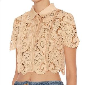 Self portrait cropped collar blouse